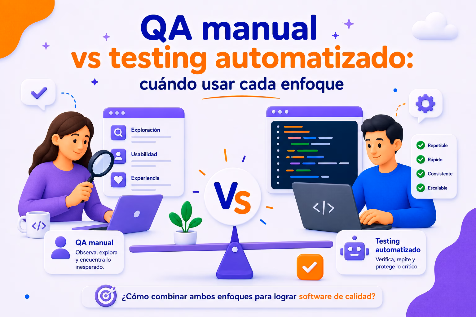 QA manual vs testing automatizado: cuándo usar cada enfoque